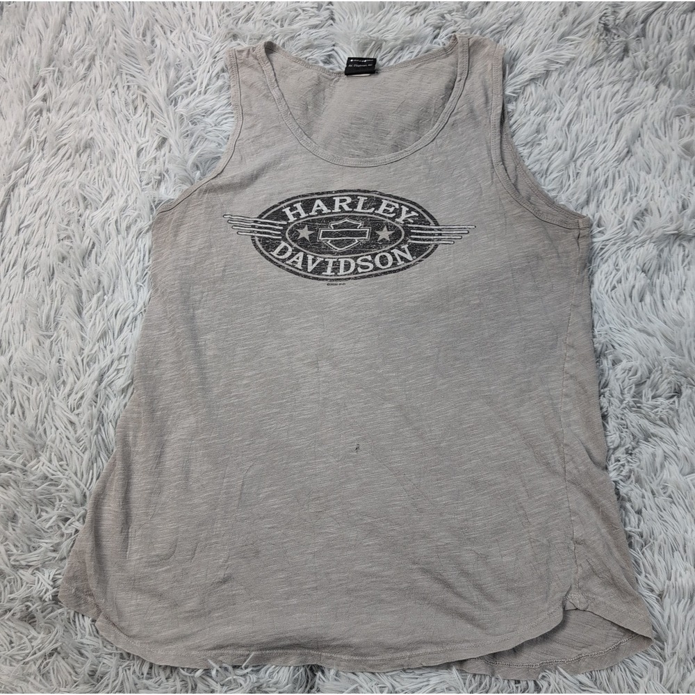 Harley Davidson Shirt Womens M Gray Tank Top Athletic Graphic Motorcycle